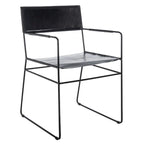 Chaise de salle à manger en cuir (lot de 2) - 21,7 L x 19,7 P x 31,9 H - 22Lx20Px32H