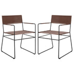 Chaise de salle à manger en cuir (lot de 2) - 21,7 L x 19,7 P x 31,9 H - 22Lx20Px32H