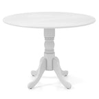 Table de salle à manger en bois avec plateau rond et pieds en tréteaux incurvés - 39.37 x 39.37 x 28.74