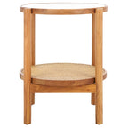 Table d'appoint en rotin et verre - 23 po larg. x 23 po prof. x 24 po haut. - 23L x 23P x 24H
