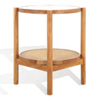 Table d'appoint en rotin et verre - 23 po larg. x 23 po prof. x 24 po haut. - 23L x 23P x 24H
