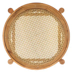 Table d'appoint en rotin et verre - 23 po larg. x 23 po prof. x 24 po haut. - 23L x 23P x 24H