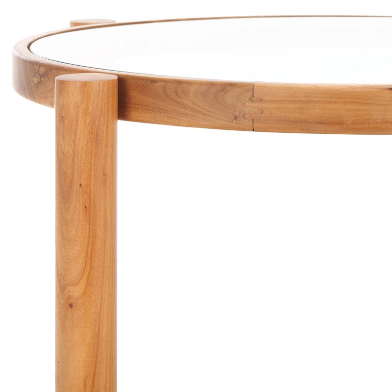 Table d'appoint en rotin et verre - 23 po larg. x 23 po prof. x 24 po haut. - 23L x 23P x 24H