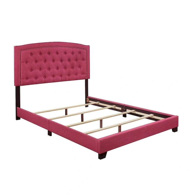 Lit capitonné en tissu rose Chase