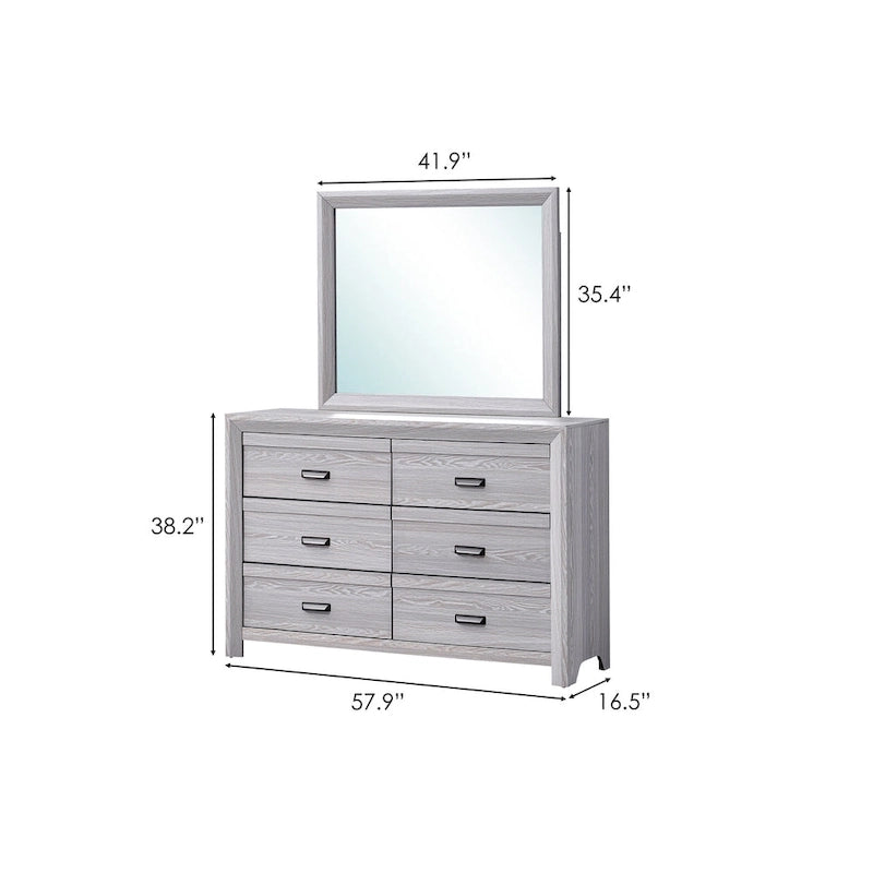 Chambre à coucher 3 pièces avec panneaux gris