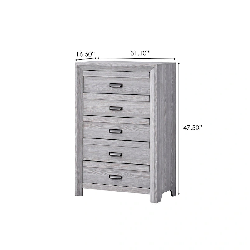Chambre à coucher 3 pièces avec panneaux gris