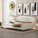 Lit de Repos Moderne Capitonnage Touffet Boutons, Grand Lit