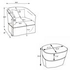 Fauteuil pivotant avec ottoman, Fauteuil d'appoint pivotant pour salon