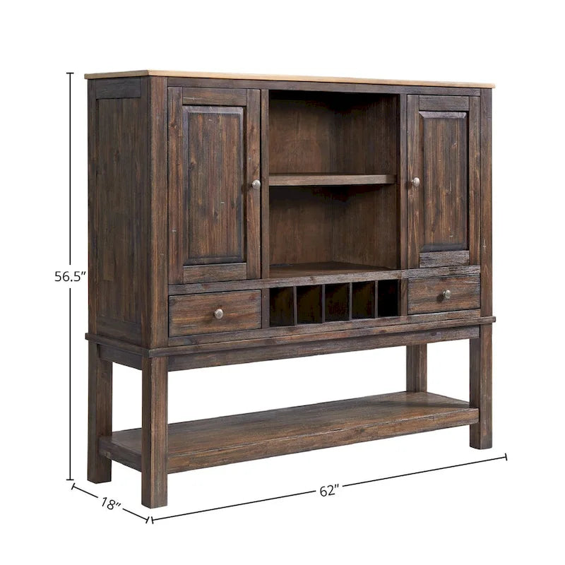 Buffet 62 po avec rangement à vin