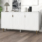 Buffet élégant en bois du milieu du siècle avec trois étagères intérieures