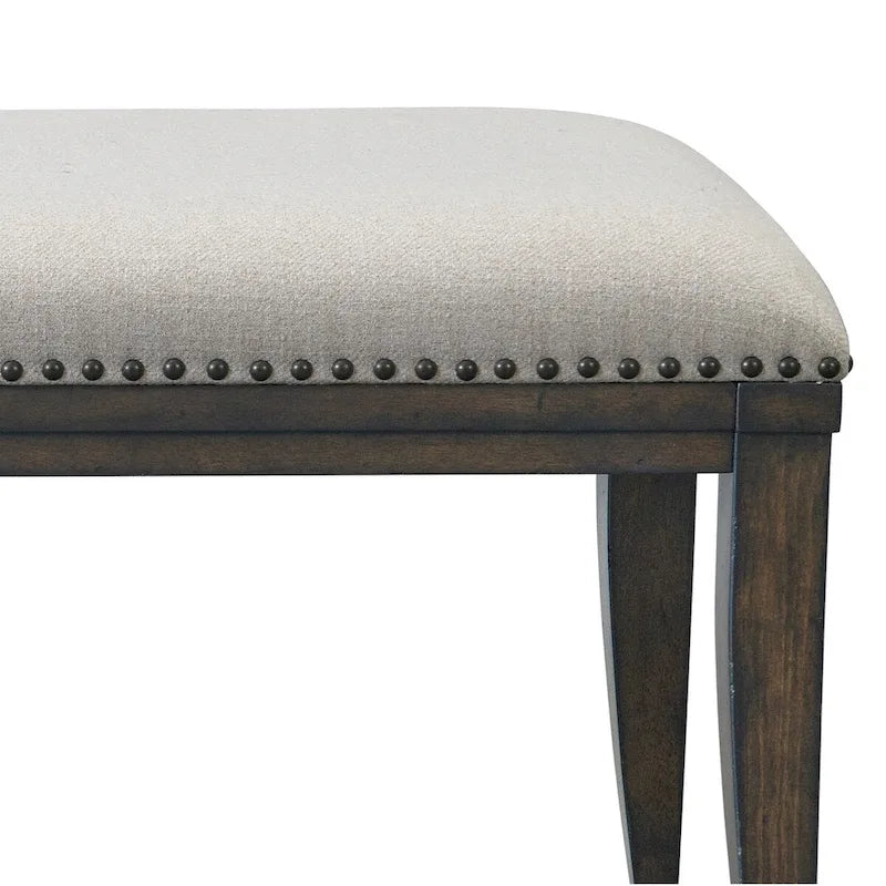 Banc de salle à manger capitonné, beige