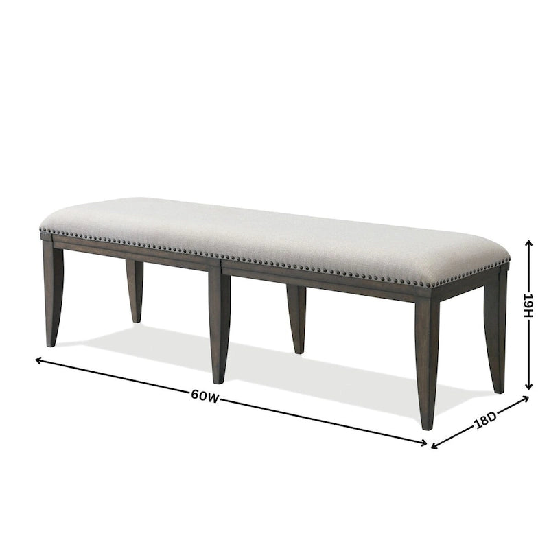 Banc de salle à manger capitonné, beige