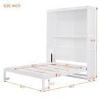 Étagères de rangement murales Queen Size Murphy, lit escamotable se repliant facilement dans une armoire en bois, avec support de matelas