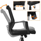 Chaise de bureau ergonomique en maille réglable avec support lombaire