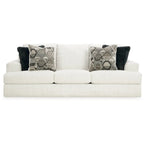 Canapé de 244 cm, Surdimensionné, 4 Coussins Décoratifs, Polyester Blanc Doux
