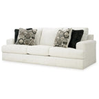 Canapé de 244 cm, Surdimensionné, 4 Coussins Décoratifs, Polyester Blanc Doux