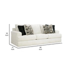 Canapé de 244 cm, Surdimensionné, 4 Coussins Décoratifs, Polyester Blanc Doux