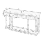 Console de style rétro avec 4 tiroirs de rangement frontaux et 1 étagère