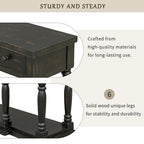 Console de style rétro avec 4 tiroirs de rangement frontaux et 1 étagère
