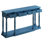 Console de style rétro avec 4 tiroirs de rangement frontaux et 1 étagère
