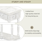 Console de style rétro avec 4 tiroirs de rangement frontaux et 1 étagère