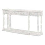 Console de style rétro avec 4 tiroirs de rangement frontaux et 1 étagère