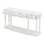 Console de style rétro avec 4 tiroirs de rangement frontaux et 1 étagère