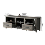Meuble TV de 178 cm de long avec 2 tiroirs et 4 compartiments de rangement