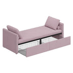 Bain de soleil moderne rembourré, lit de repos simple avec 2 tiroirs, matelas non inclus