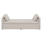 Bain de soleil moderne rembourré, lit de repos simple avec 2 tiroirs, matelas non inclus